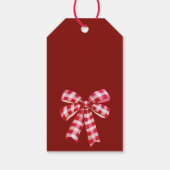 Étiquettes-cadeau Joyeux pins arc rouge Noël rustique (Dos)