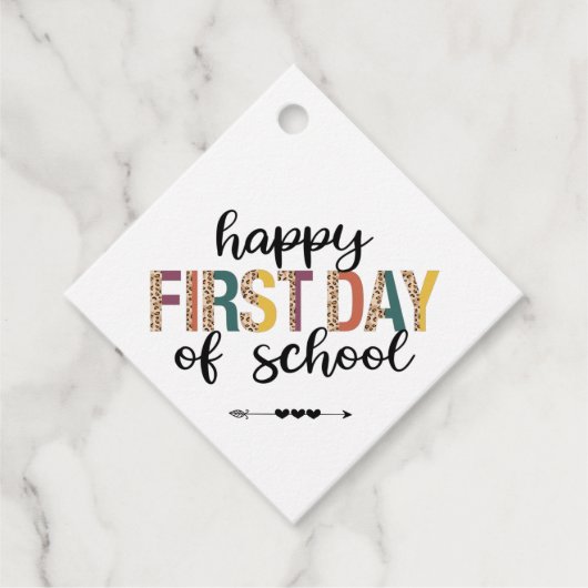 Étiquettes Cadeau Joyeux premier jour d'école (Devant)