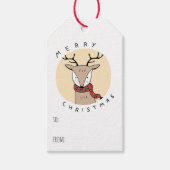 Étiquettes-cadeau Joyeux rennes de Noël avec Écharpe (Devant)