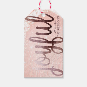 Étiquettes-cadeau Joyeux Rose de Noël