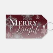 Étiquettes-cadeau Joyeux rouge et flocon de neige brillant Noël (Devant (Horizontal))