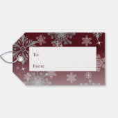 Étiquettes-cadeau Joyeux rouge et flocon de neige brillant Noël (Dos (Horizontal))