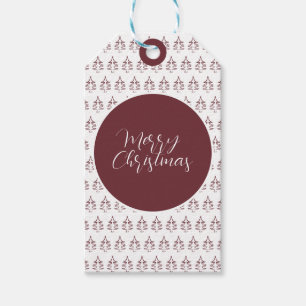 Étiquettes-cadeau Joyeux sapin de Noël de Bourgogne moderne