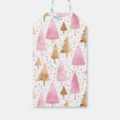 Étiquettes-cadeau Joyeux sapin rose or Noël (Dos)