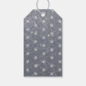 Étiquettes-cadeau Joyeux script de Noël argent parties scintillant p (Dos)