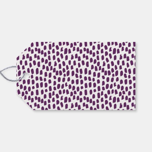 Étiquettes-cadeau Joyeux script moderne violet or vacances (Dos (Horizontal))