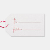 Étiquettes-cadeau Joyeux script rouge vacances (Dos Horizontal)