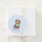 Étiquettes Cadeau Joyeux sourire Sloth assis Relaxant Merci (En situation)