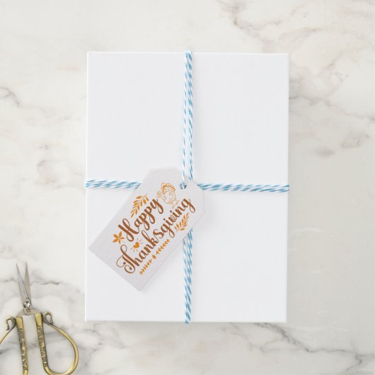 Étiquettes-cadeau Joyeux Thanksgiving (With Twine)