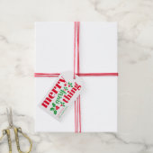 Étiquettes-cadeau Joyeux tout moderne Noël Rouge brillant (With Twine)