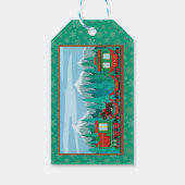 Étiquettes-cadeau Joyeux train de Noël avec chien (Dos)