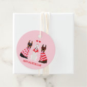 Étiquettes Cadeau Joyeux Valentines Day Chiens Dobermann (En situation)