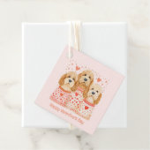 Étiquettes Cadeau Joyeux Valentines Day Goldendoodle Dogs (En situation)