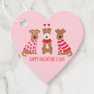 Étiquettes Cadeau Joyeux Valentines Day Welsh Wire Fox Terrier Chien