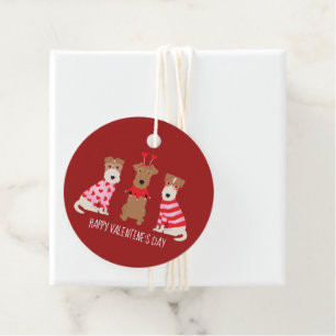 Étiquettes Cadeau Joyeux Valentines Day Welsh Wire Fox Terrier Chien