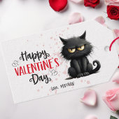 Étiquettes-cadeau Joyeux Valentines Jour Drôle Chat Noir