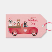 Étiquettes-cadeau Joyeux Valentines Jour Pickup Camion Aimer Chiens (Devant (Horizontal))