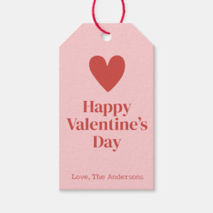 Étiquettes-cadeau Joyeux Valentines Jour Rose Rouge Personnalisé