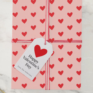 Étiquettes-cadeau Joyeux Valentines Jour Rose Rouge Personnalisé