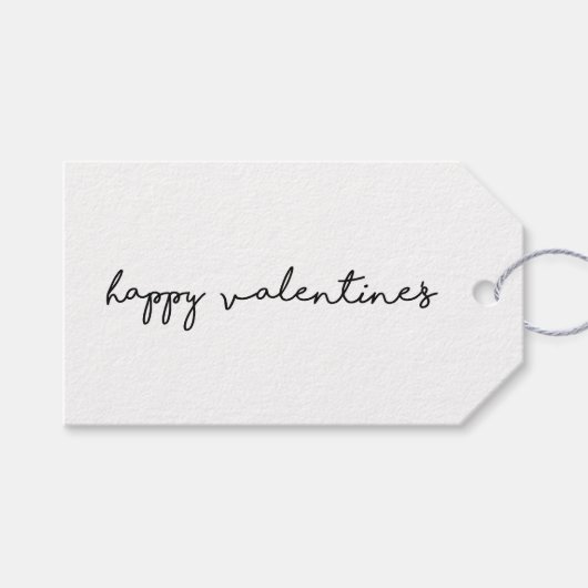 Étiquettes-cadeau Joyeux Valentines. Simple rustique pays minimalist (Devant (Horizontal))