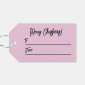 Étiquettes-cadeau Joyoux Noel rose (Dos Horizontal)