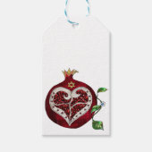 Étiquettes-cadeau Judaica Pomegranate Heart Hanoukka Rosh Hashanah (Devant)