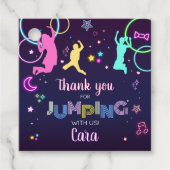 Étiquettes Cadeau Jump and Glow Birthday Carré (Devant)