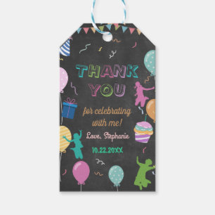 Étiquettes-cadeau Jump Birthday Chalkboard Kid Trampoline Party