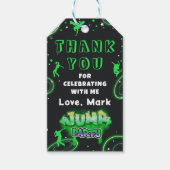 Étiquettes-cadeau Jump Neon Trampoline Anniversaire Merci (Devant)