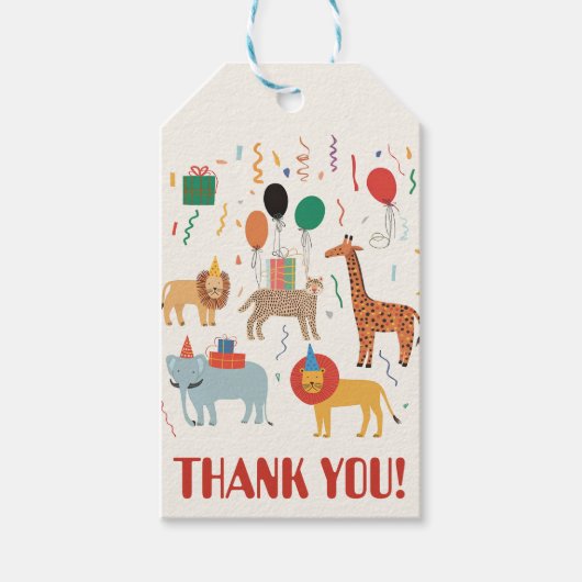 Étiquettes-cadeau Jungle Animal 2ème anniversaire (Devant)