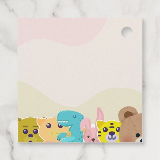 Étiquettes Cadeau Jungle feuillu thème singe baby shower de jouets d (Dos)