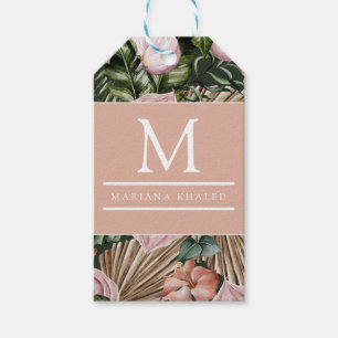 Étiquettes-cadeau Jungle palmier feuille fleurs de la forêt tropical