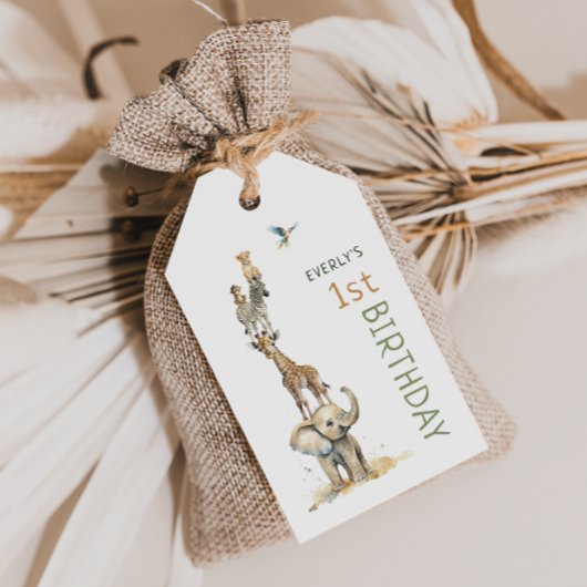 Étiquettes-cadeau Jungle Safari Animaux Anniversaire Fête Favoriser