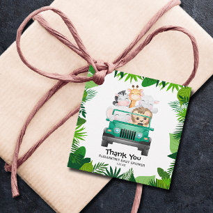 Étiquettes Cadeau Jungle Safari Baby Animaux Merci
