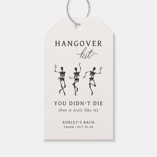 Étiquettes-cadeau Jusqu'à la mort Do us Party Hangover Kit (Devant)