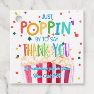 Étiquettes Cadeau Juste en passant Merci Popcorn bénévole à l'école