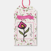Étiquettes-cadeau Juste pour vous Fleur sauvage avec Pétales Rose Or (Devant)