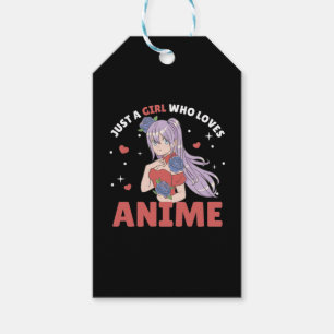 Étiquettes-cadeau Juste Une Fille Qui Aime Anime Manga Dessin Coeur