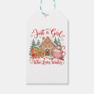 Étiquettes-cadeau Juste une fille qui aime l'hiver