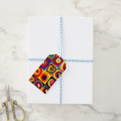 Étiquettes-cadeau Kandinsky Farbstudie Quadrates Cercles Art (Avec de laficelle)