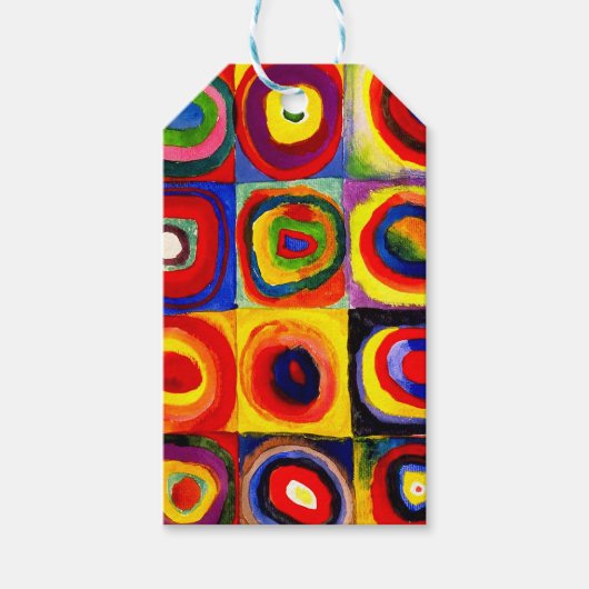 Étiquettes-cadeau Kandinsky Farbstudie Quadrates Cercles Art (Devant)