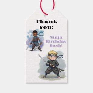 Étiquettes-cadeau Karate Ninja Boy's Birthday Bash Merci