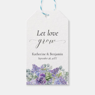Étiquettes-cadeau Katherine Personalized Purple Succulent Mariage Fa