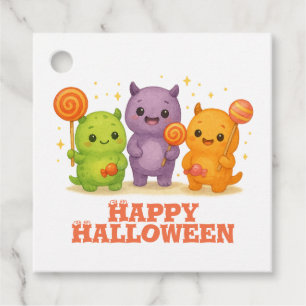Étiquettes Cadeau Kawaii Monsters & Lollipops Halloween Favoriser le