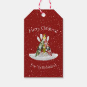 Étiquettes-cadeau Kayak Christmas Tree kayaks pagaies personnalisées (Devant)