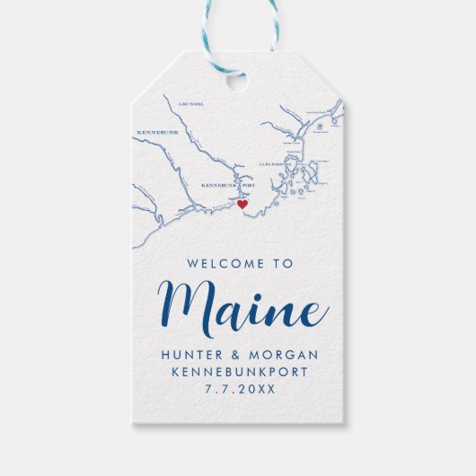Étiquettes-cadeau Kennebunkport Maine Minimal Mariage moderne de la (Devant)