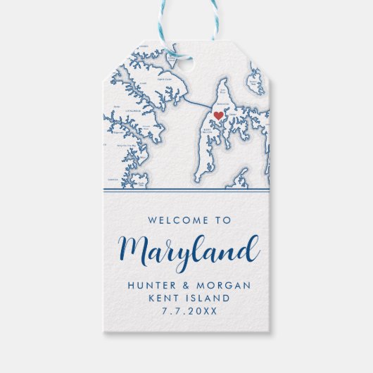 Étiquettes-cadeau Kent Island Destination Wedding Bienvenue (Devant)