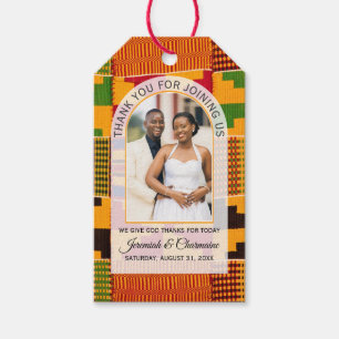 Étiquettes-cadeau Kente Photo Nom personnalisé MARIAGE