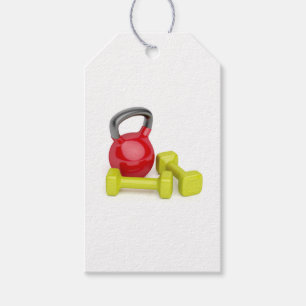 Étiquettes-cadeau Kettlebell et haltères