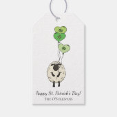 Étiquettes-cadeau Kids St. Patrick’s Day Sheep & Shamrock (Devant)